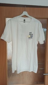 Bílé tričko eat pasta run fasta - 2