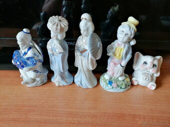 5x starožitné porcelánové československé keramické figurky - 2
