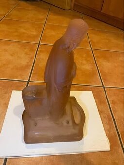 Starožitný skleněný svícen - Ježíš - 2