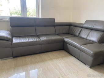 Sedačka kožená šedá 270x200x100 - 2