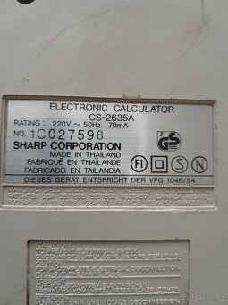 Kalkulačka Sharp elektrická s páskou - 2