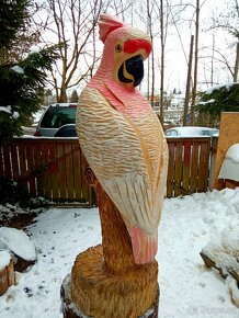 Dřevěná socha - kakadu - 2