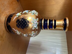 Váza z novoborského skla - zlacená - 2