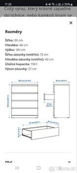 Komoda se 4 zásuvkami,bílá 80x100cm - 2