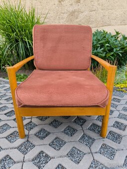 Retro dřevěné křeslo TON - Brusel 70. léta - 2