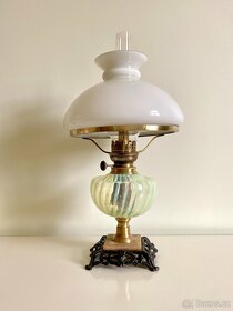 Secesní petrolejová lampa Lampagiar, značená - 2