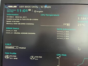 Rychlá a nevyužívaná deska ASUS H110M-K+i3-7320+4GB - 2