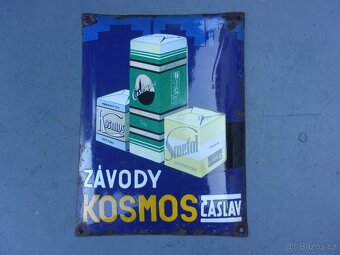 Smaltovaná cedule Závody Kosmos Čáslav - 2