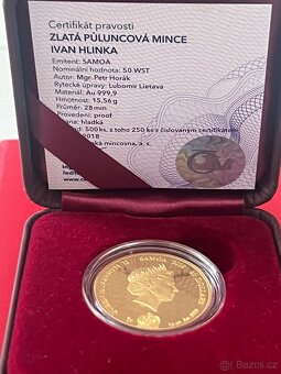 Zlato/ zlatá mince Nagano Ivan Hlinka Proof - 2
