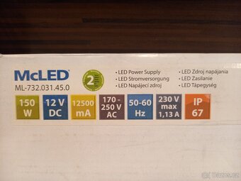 McLED napájecí zdroj pro led pásky12V 150w - 2