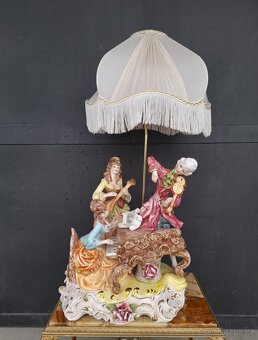 Starožitná porcelánová lampa Capodimonte - 2