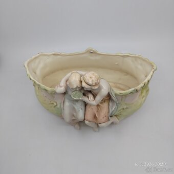 Art deco porcelánová mísa s figurami - 2