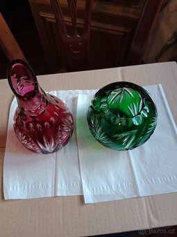 Dvě pěkné přejímané barevné vázy - 2