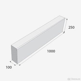 Obrubník/Schod/Schodnice beton 100x250x1000m 15ks - 2