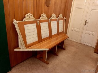 velká stylová lavice, jilmové dřevo - 2