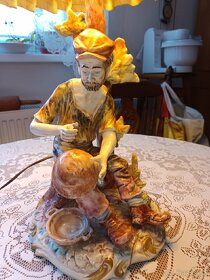 Starožitná figurální lampa v.65cm . - 2