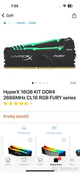HyperX Fury RGB DDR4 16gb (2x8gb) 2666mhz - 2