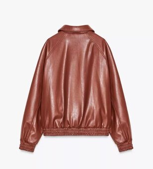 Koženková bomber bunda zn. ZARA - NOVÁ S VISAČKOU - 2