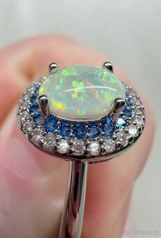 Vel. 7 nový dámský prsten s bílým opálem - 2