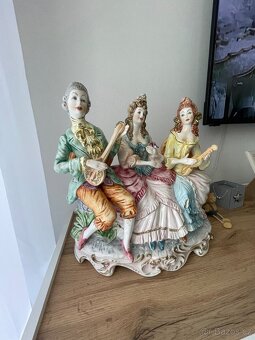 Italská renesanční keramická figurka Capodimonte Xl velká .. - 2