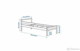 SNIGLAR - Komplet postel s roštem, matrací a prostěradlem - 2