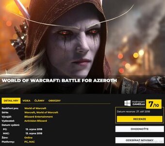 WOLD OF WARCRAFT battle for KRABICE S UCTEM CD KLIČEM A DVD - 2