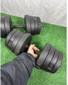 Činky jednoručky, 2x15kg, betonplast - 2