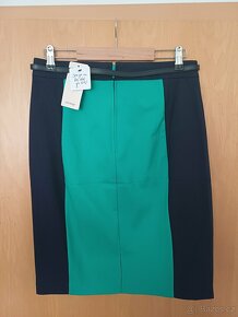Přiléhavá sukně s opaskem modro-zelená - 2