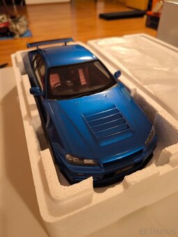 Prodám model NISMO R34GT-R Z-tune Bayside Blue 2005 - 2