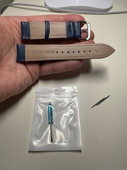 Kožený řemínek temně inkoustový 22mm - 2
