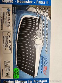 Škoda Superb Facelift 06- chromove kryty masky - 2