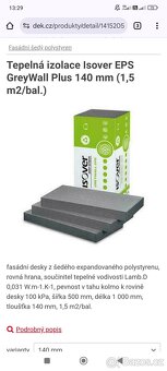 Fasádní polystyren Isover Gray 140mm - 2