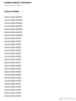 Sada inkoustů TBJ521Canon Pixma 5ks - 2