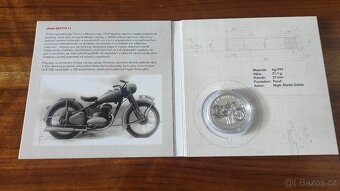 Stříbrná mince Na kolech - Motocykl JAWA 250 typ 11 proof - 2