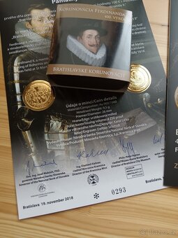 Zlatá Sběratelská mince 100€ 400.Výročí Korunovace Ferdinand - 2