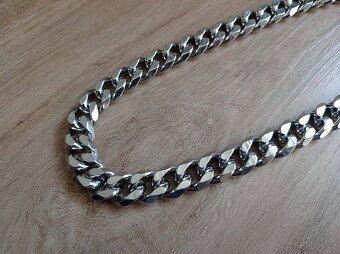 NOVÝ masivní pánský náhrdelník Pancer Silver steel š. 15 mm - 2