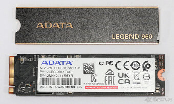 NVMe SSD disk: ADATA Legend 960 1TB - zánovní - 2