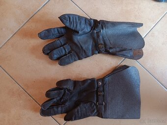 Staré retro rukavice kožené na motorku - 2