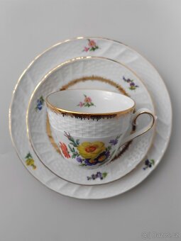 Krásná porcelánová snídaňova sada/trio Kronester Bavaria - 2