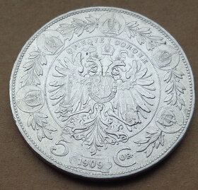 5 koruna FJI ročník 1909 Schwartz - 2