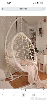 Prodám závěsné křeslo (vejce) bílé - 2