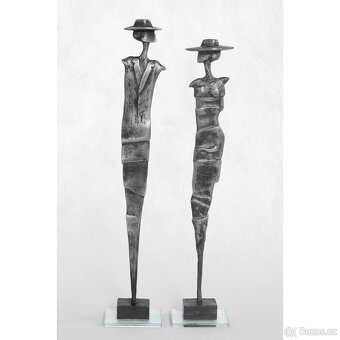 Socha sochy svatební dar svatba - Elegán a Dívka s kloboukem - 2