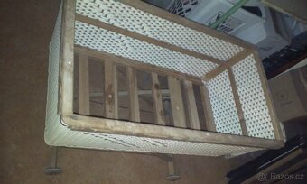 Starožitný dětský proutěný košík - postýlka - 2