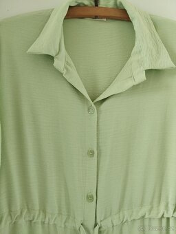 Košilové zelinkave šaty v.M/L - 2