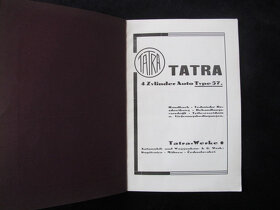 Tatra 4 Zylinder Auto Type 57 technická literatúra - 2