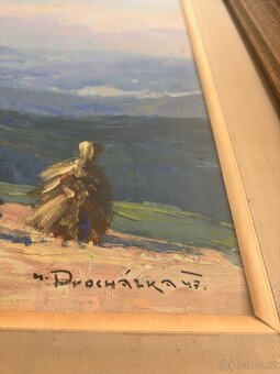 Obraz Miroslav Procházka,Beskydy po žních 1947,olej 72x85 - 2