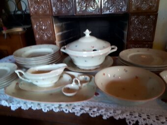 PĚKNÝ STARÝ PORCELÁNOVÝ JÍDELNÍ SERVIS - 2