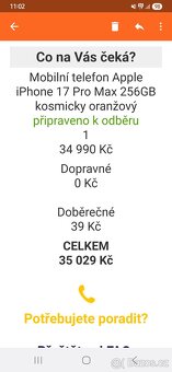 Přenechám rezervaci na IPhone 17pro max, ihned k odběru - 2
