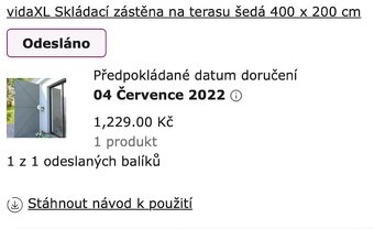 Skládací zástěna na terasu - NOVÁ - 2