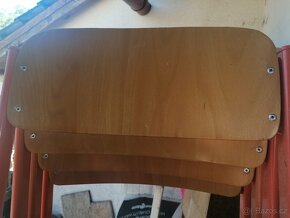 Stohovací kov a dřevo židle výškově nastavitelné - 2